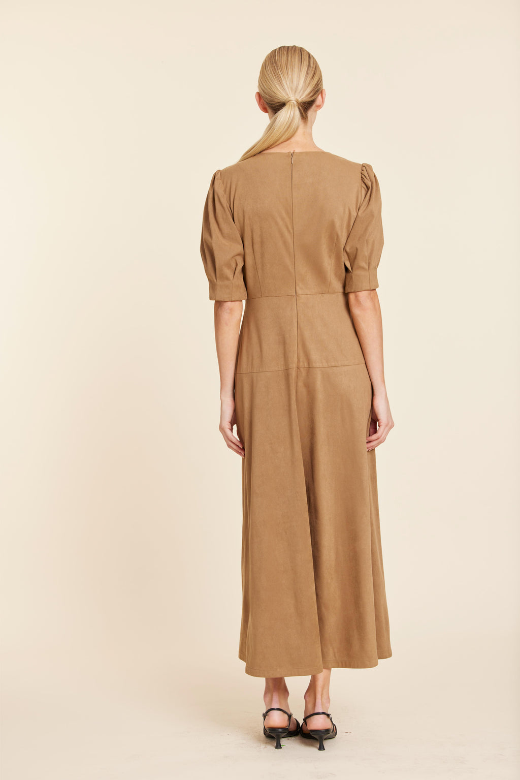 Faux Suede Maxi Dress