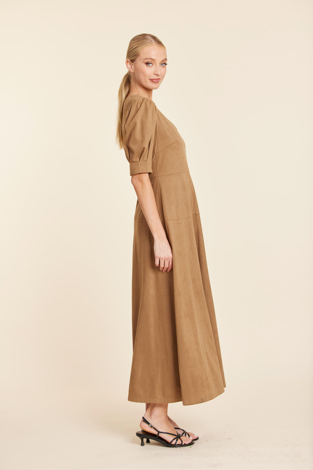 Faux Suede Maxi Dress