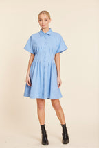 Faux Suede Pintuck Waist Dress