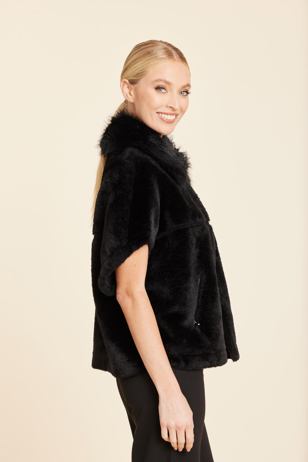 Faux Fur Coccoon Cardigan