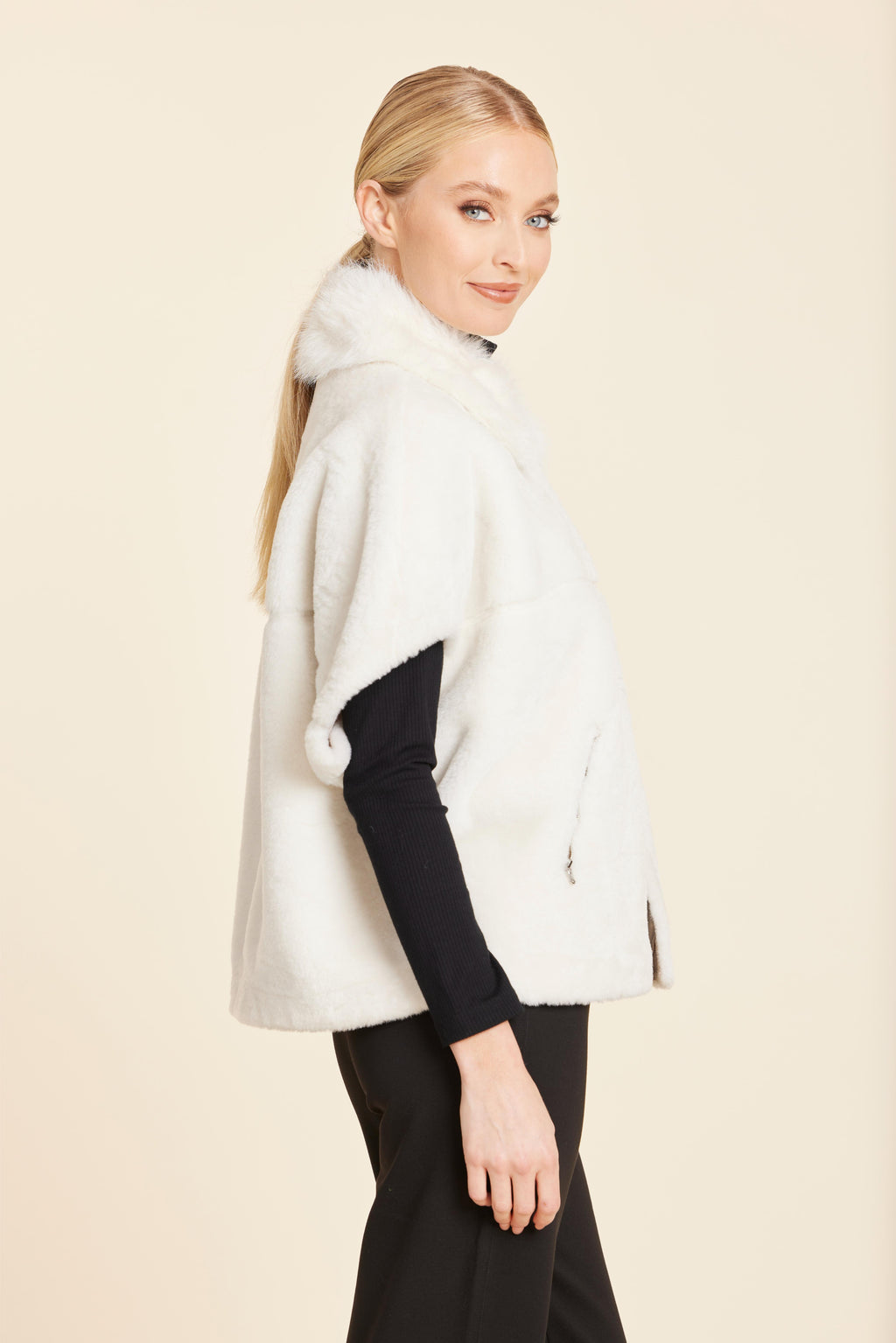 Faux Fur Coccoon Cardigan