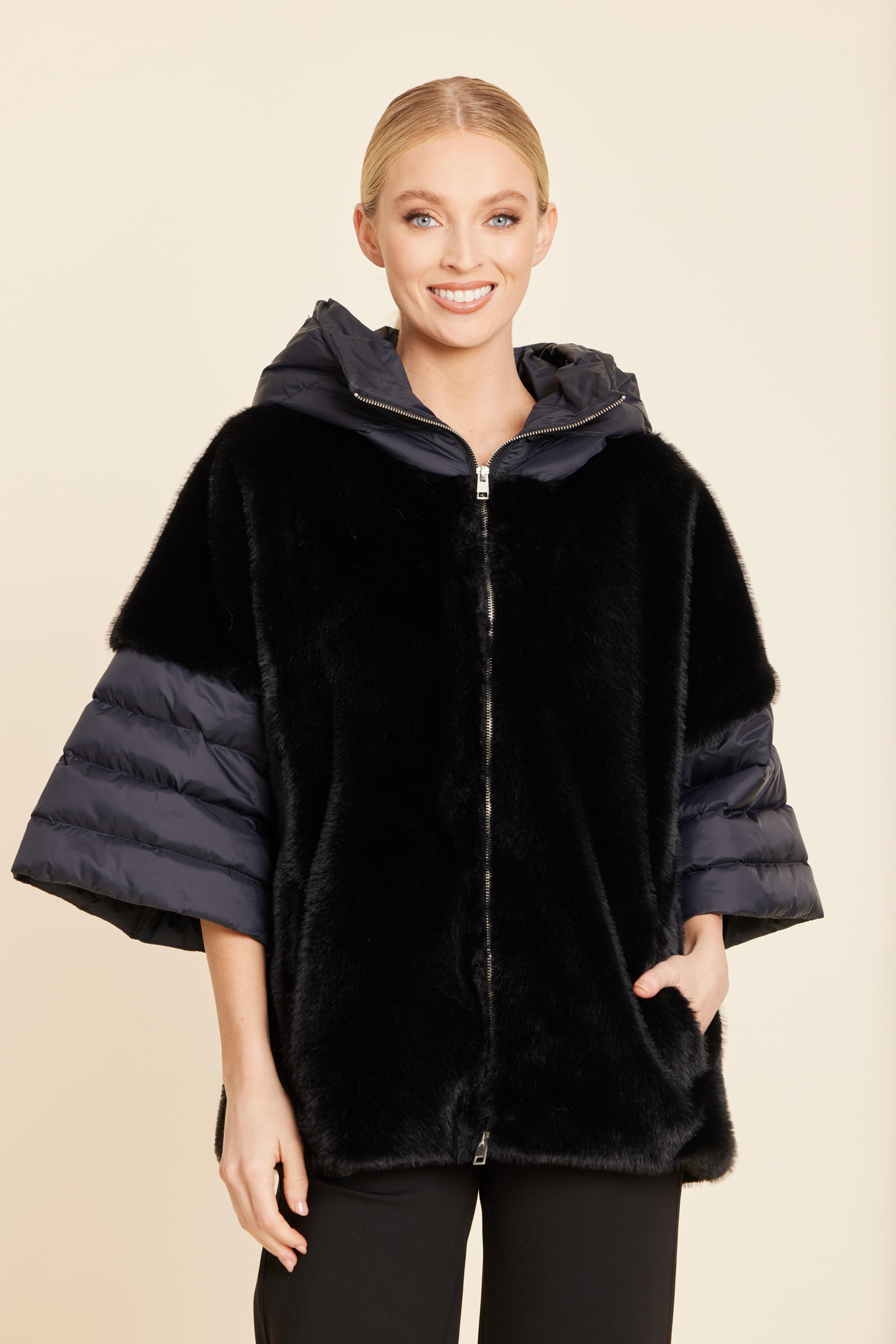 Faux Fur Puffer Zip Jacket