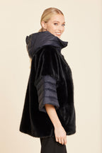 Faux Fur Puffer Zip Jacket