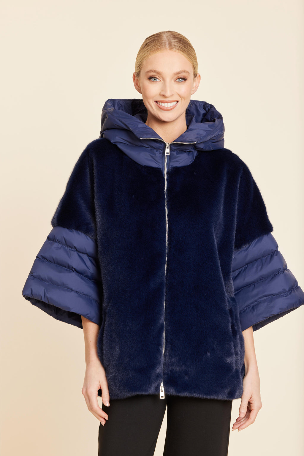 Faux Fur Puffer Zip Jacket