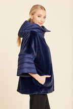 Faux Fur Puffer Zip Jacket