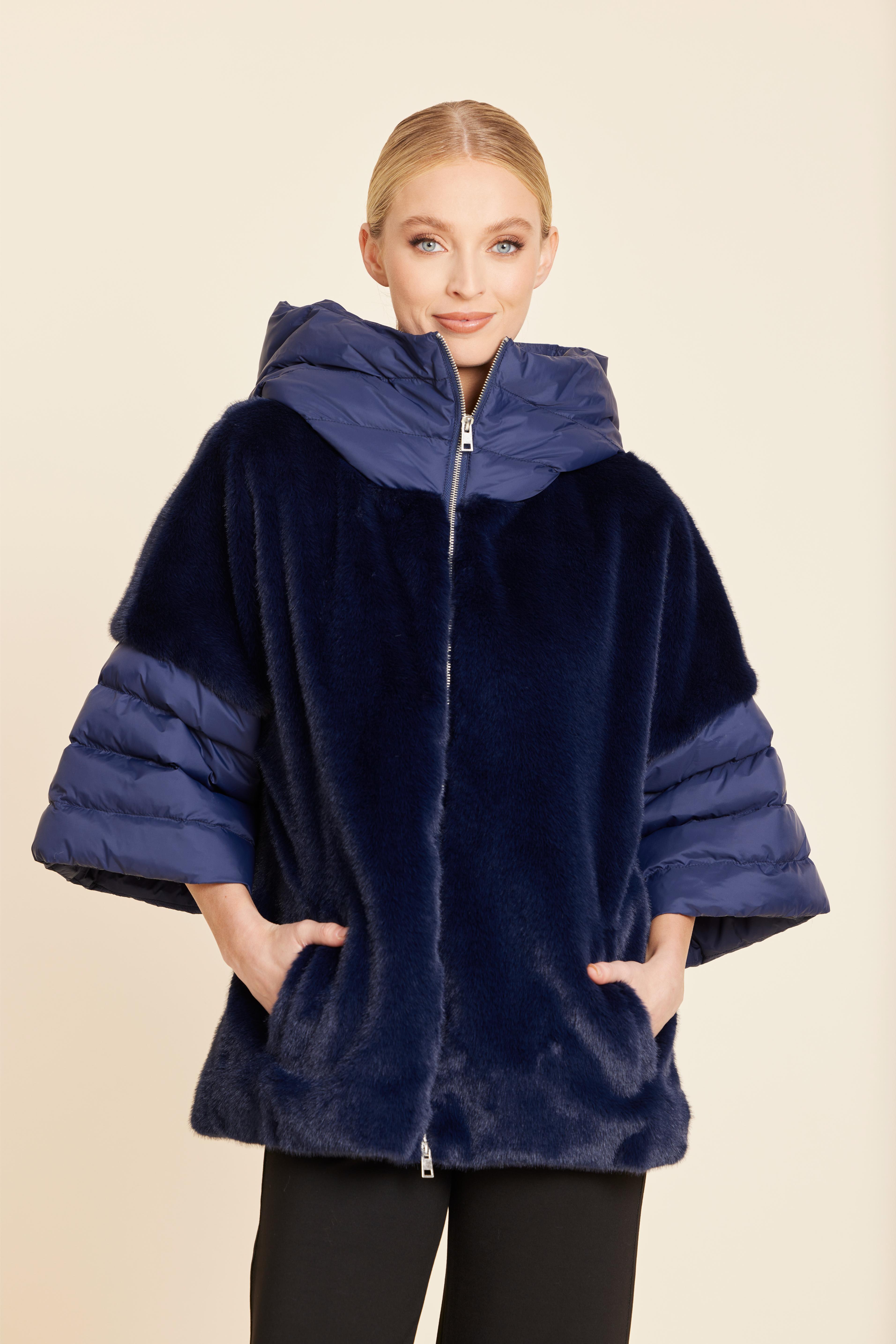 Faux Fur Puffer Zip Jacket