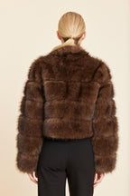 Faux Fur Grooved Cropped Jacket