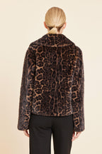 Leopard Faux Fur Moto Jacket