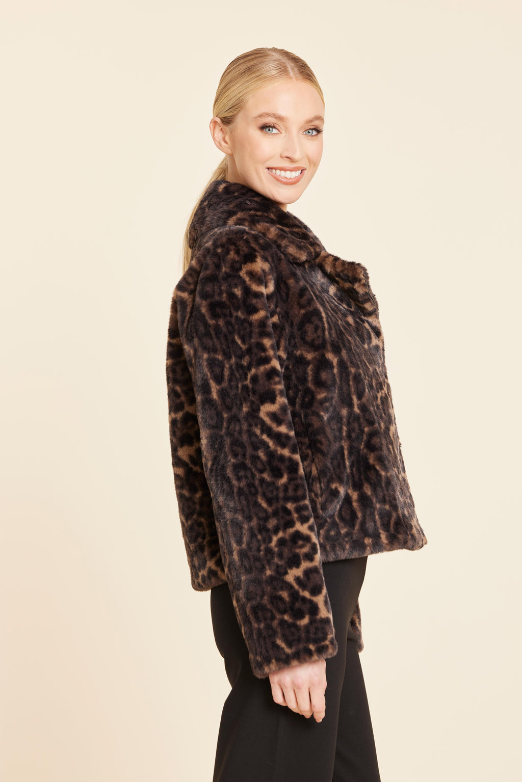 Leopard Faux Fur Moto Jacket