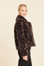 Leopard Faux Fur Moto Jacket