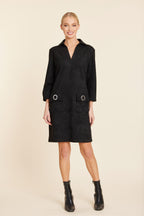 Faux Suede Dress With Grommets