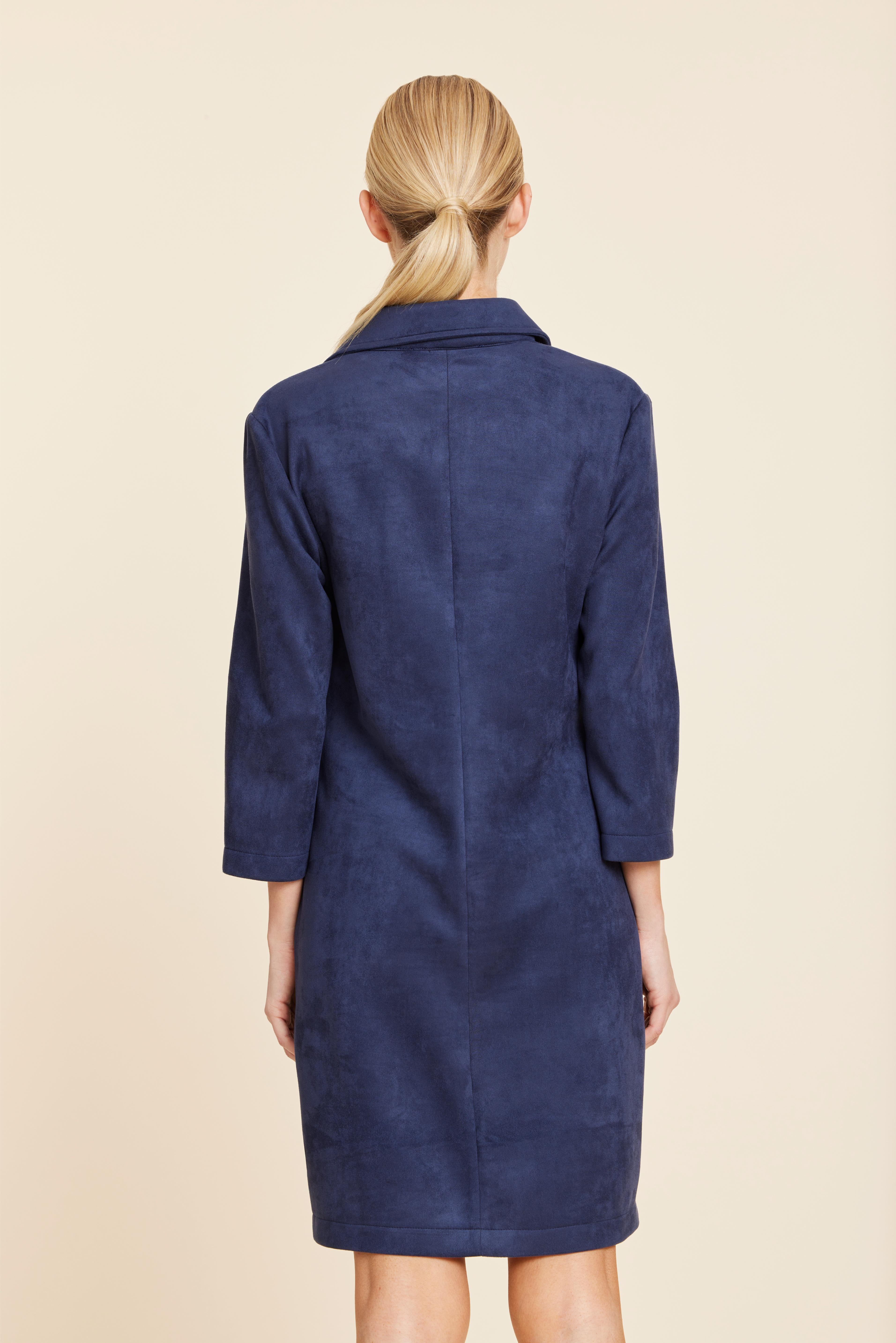Faux Suede Dress With Grommets