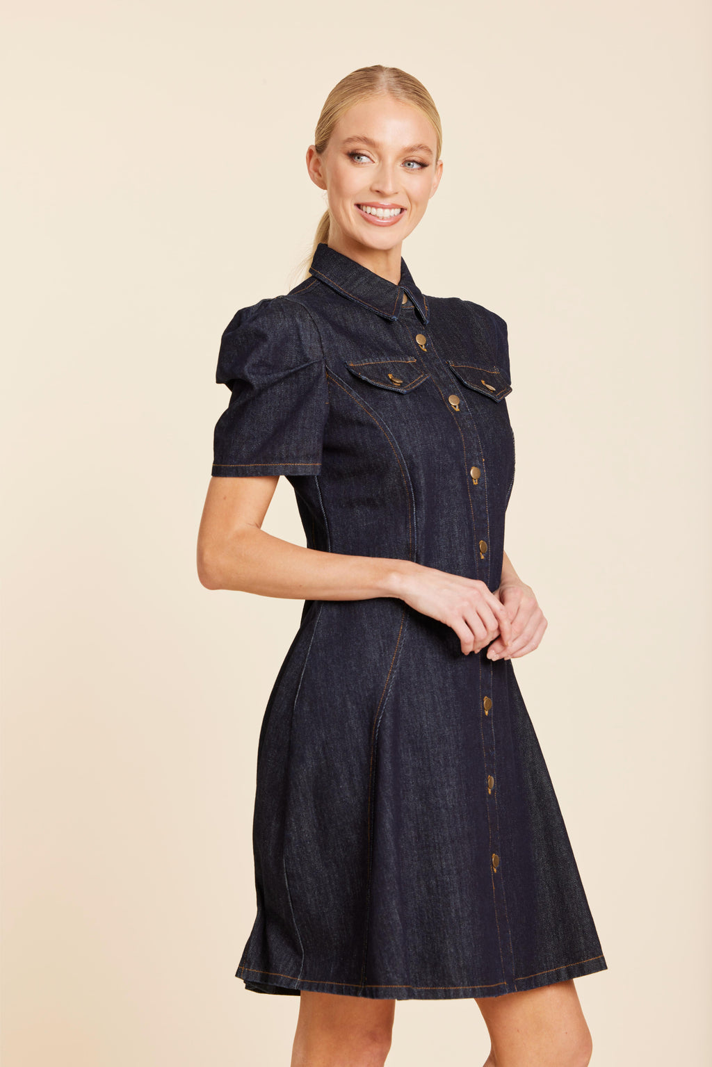 Denim Short Sleeve Dress