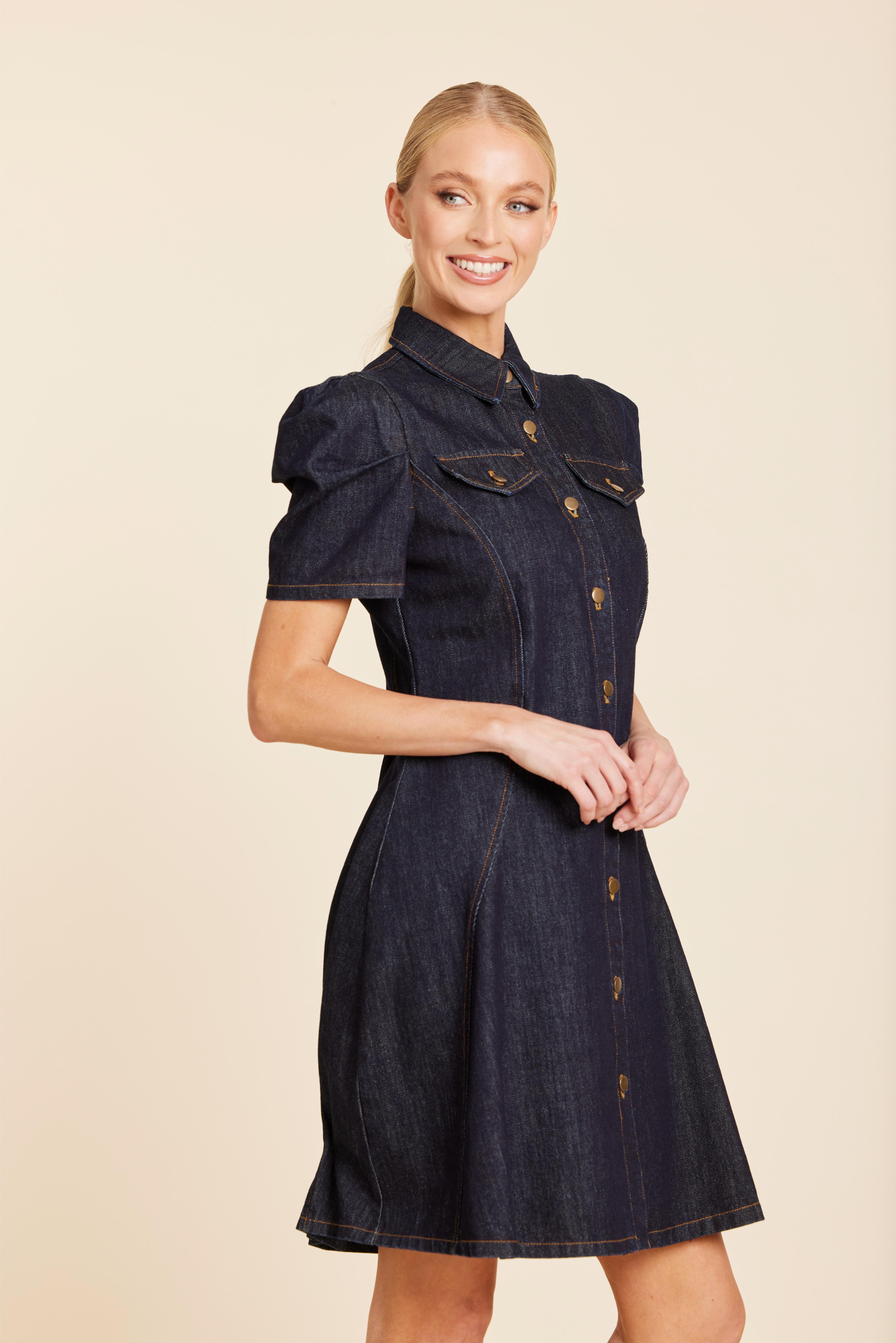 Denim Short Sleeve Dress