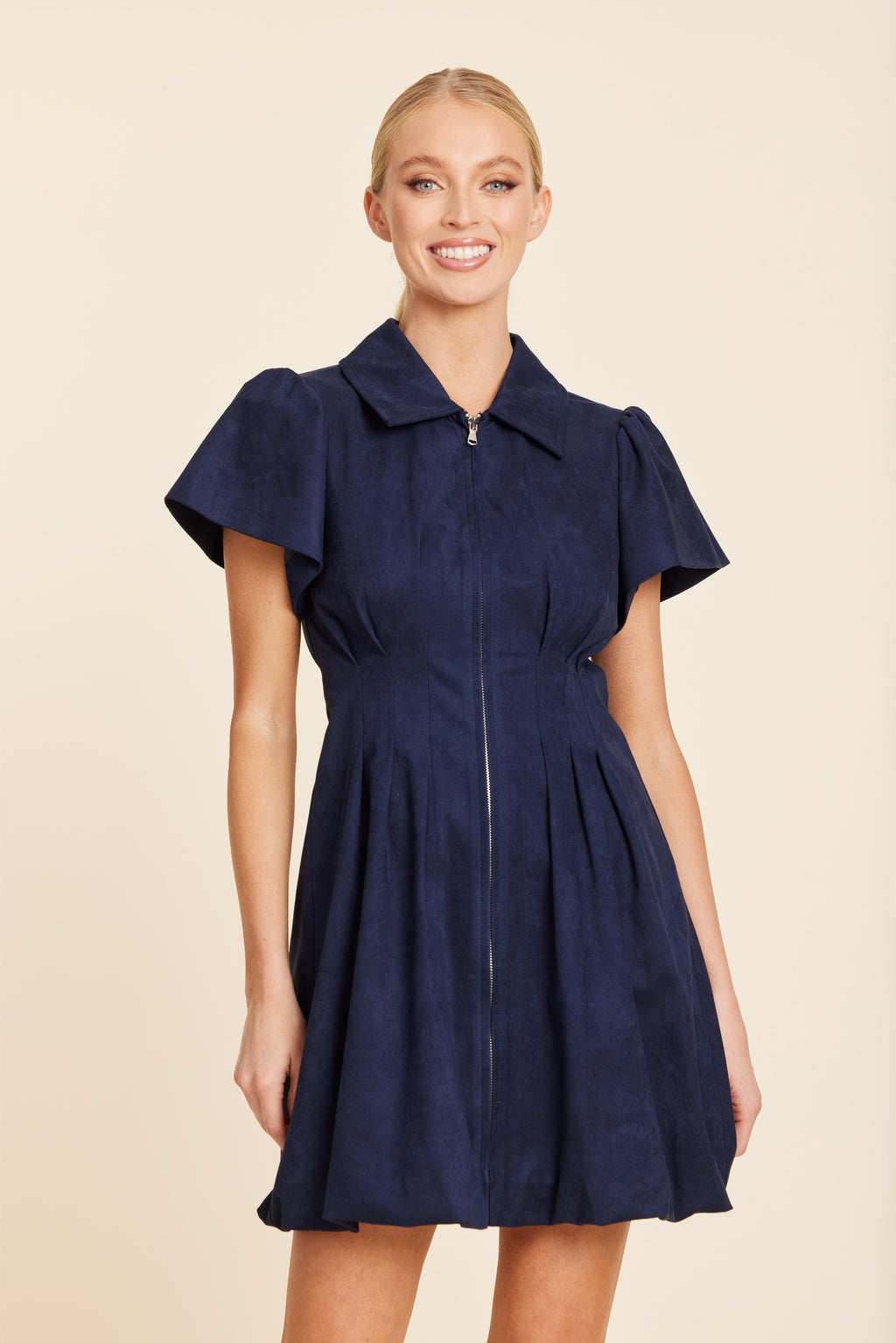 Faux Suede Bubble Dress