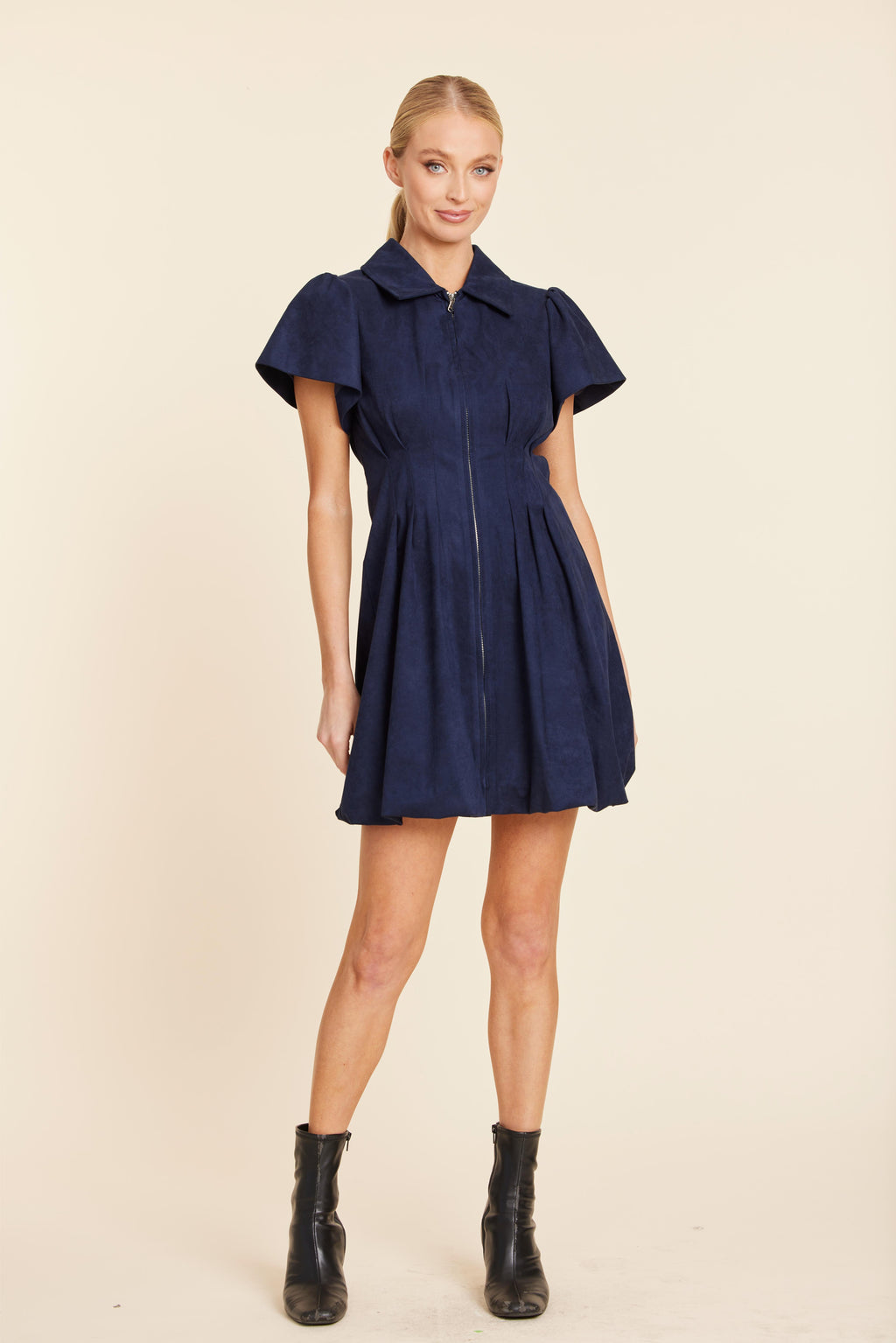Faux Suede Bubble Dress