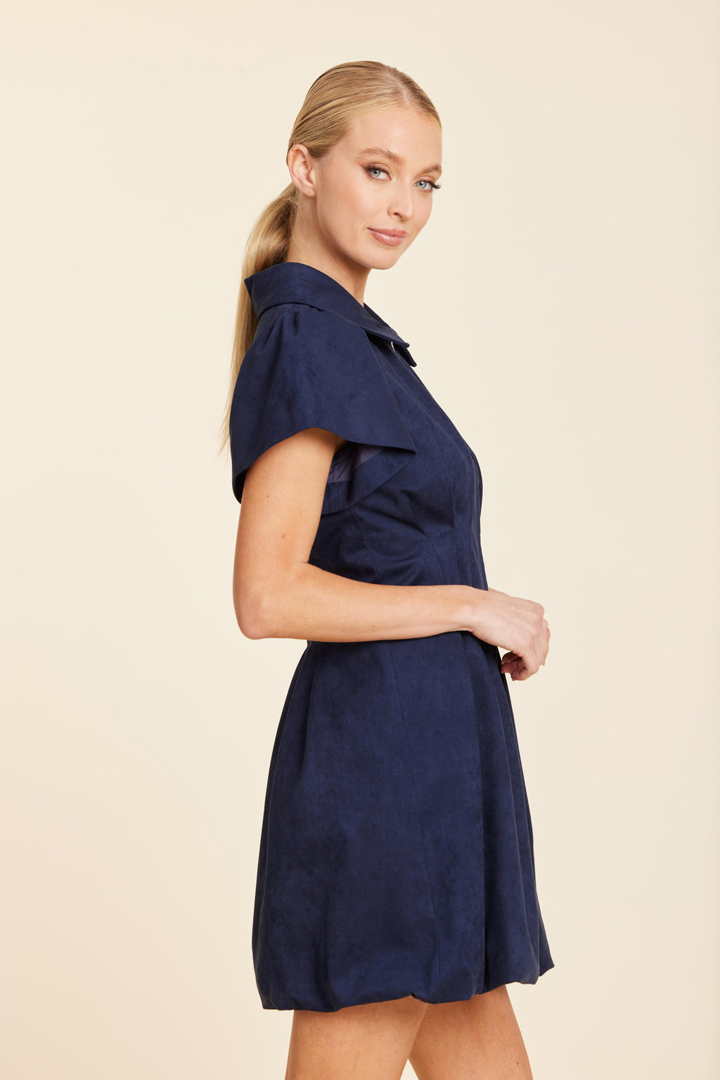 Faux Suede Bubble Dress