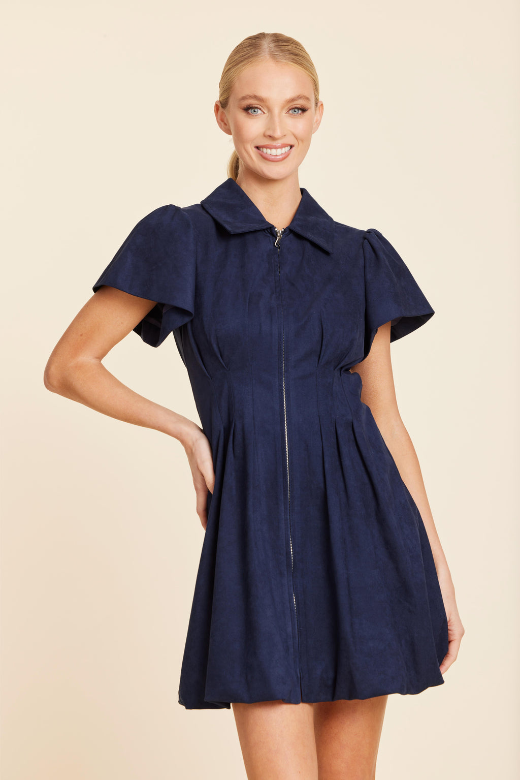 Faux Suede Bubble Dress