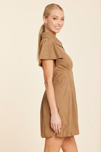 Faux Suede Bubble Dress
