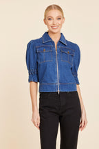Denim Double Zip Jacket