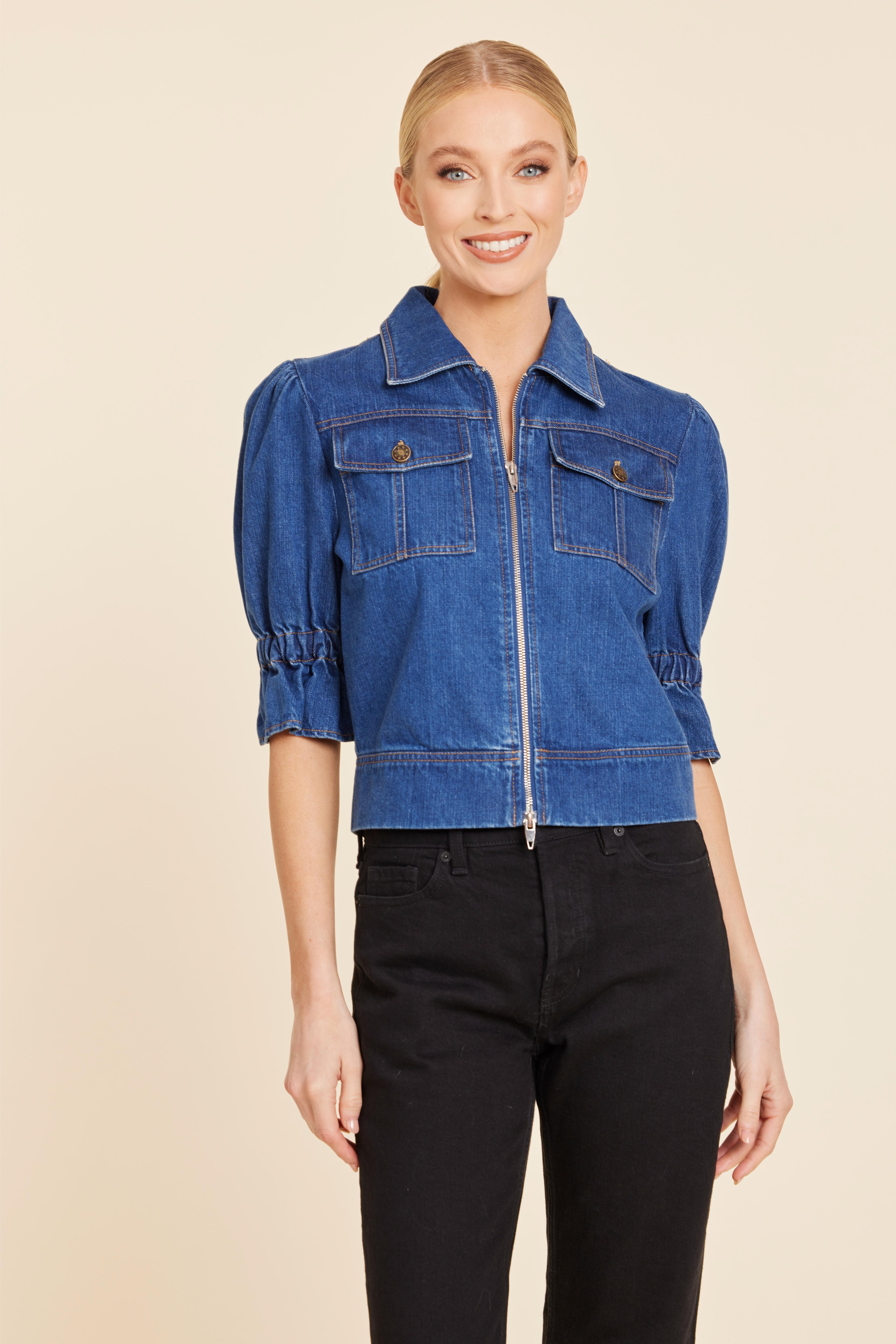 Denim Double Zip Jacket