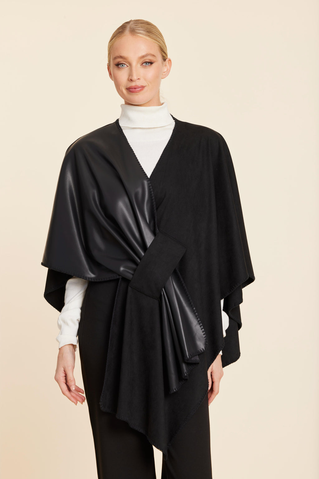 Faux Leather & Faux Suede Whipstitch Wrap