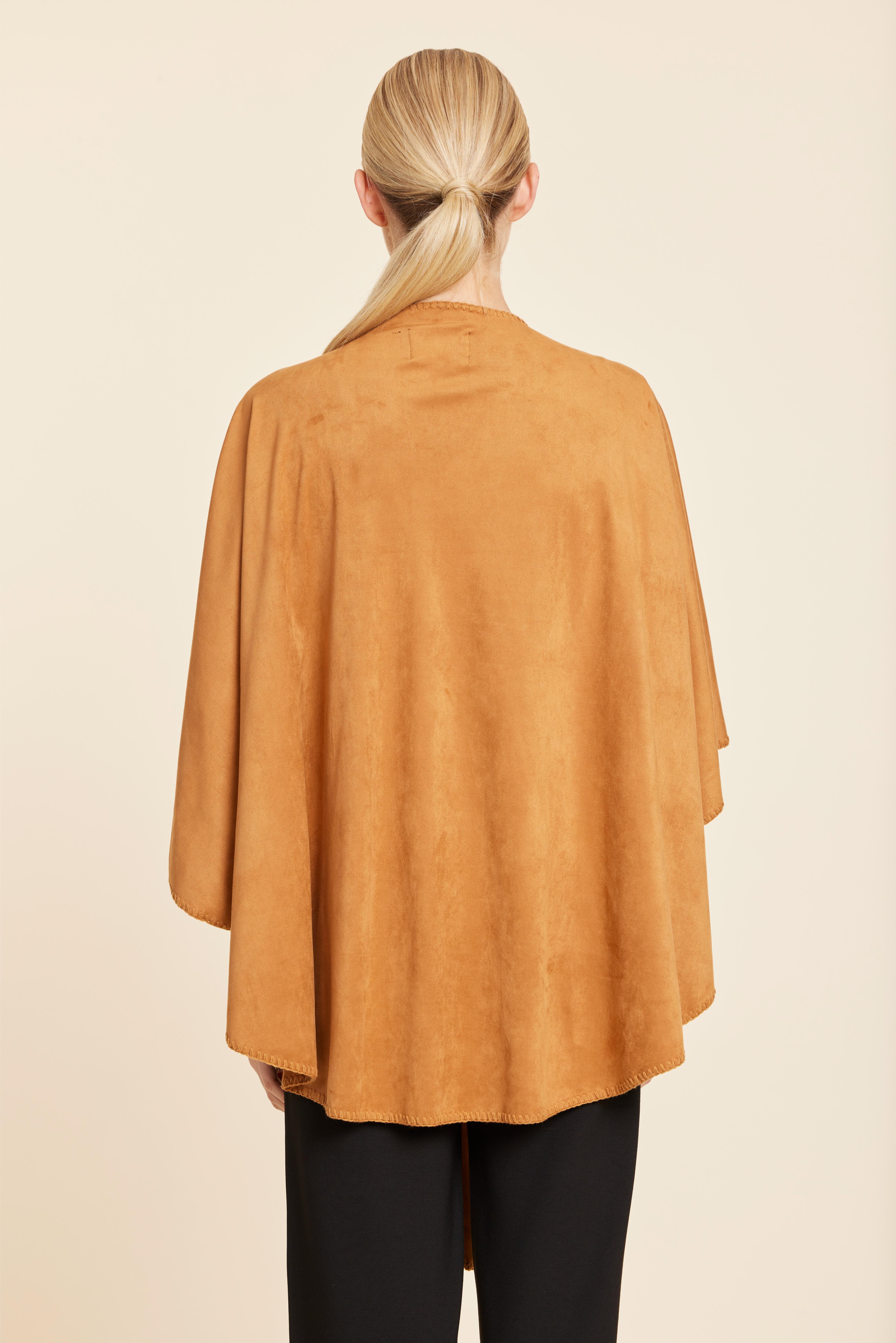Faux Suede Whipstitch Wrap