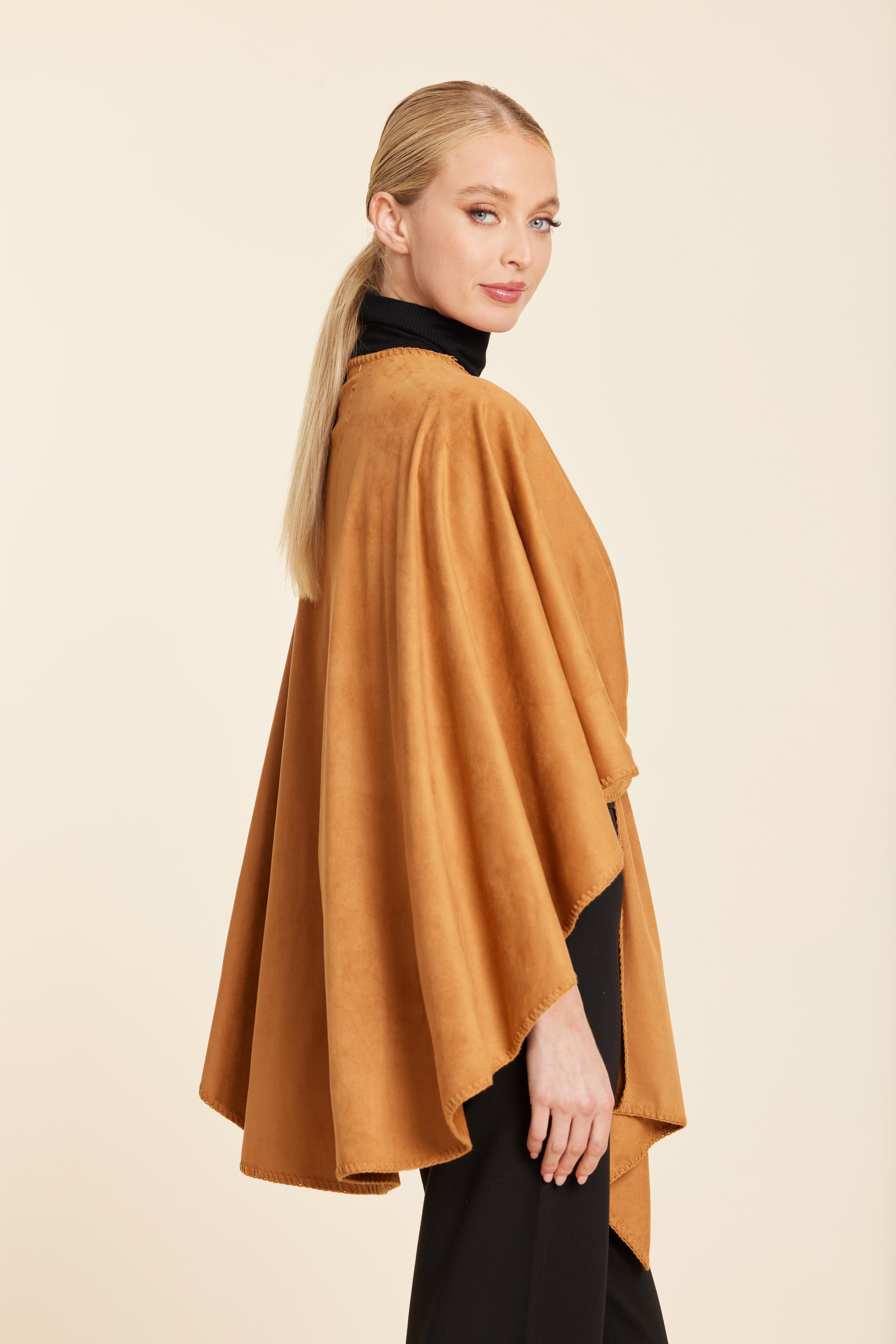 Faux Suede Whipstitch Wrap