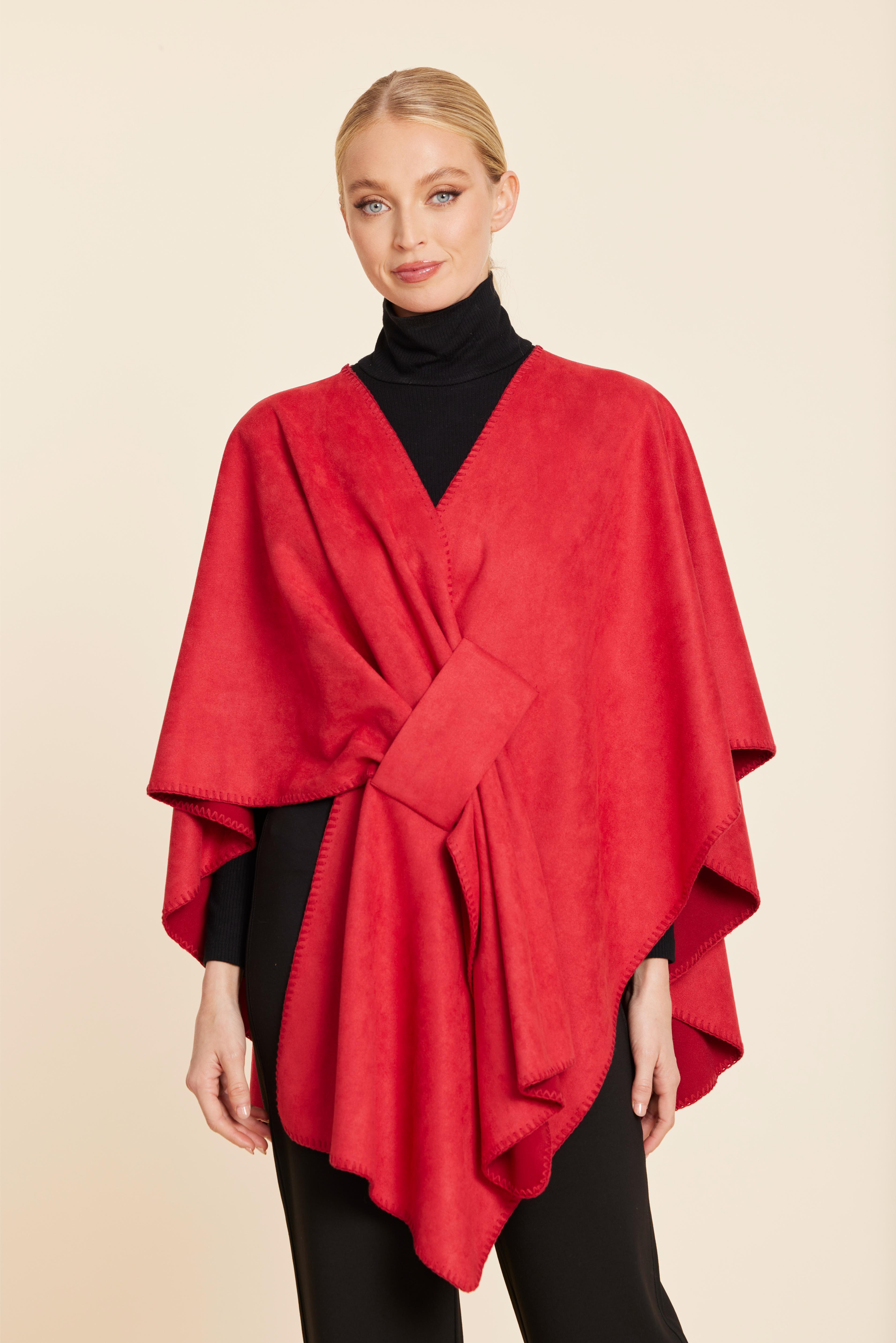 Faux Suede Whipstitch Wrap