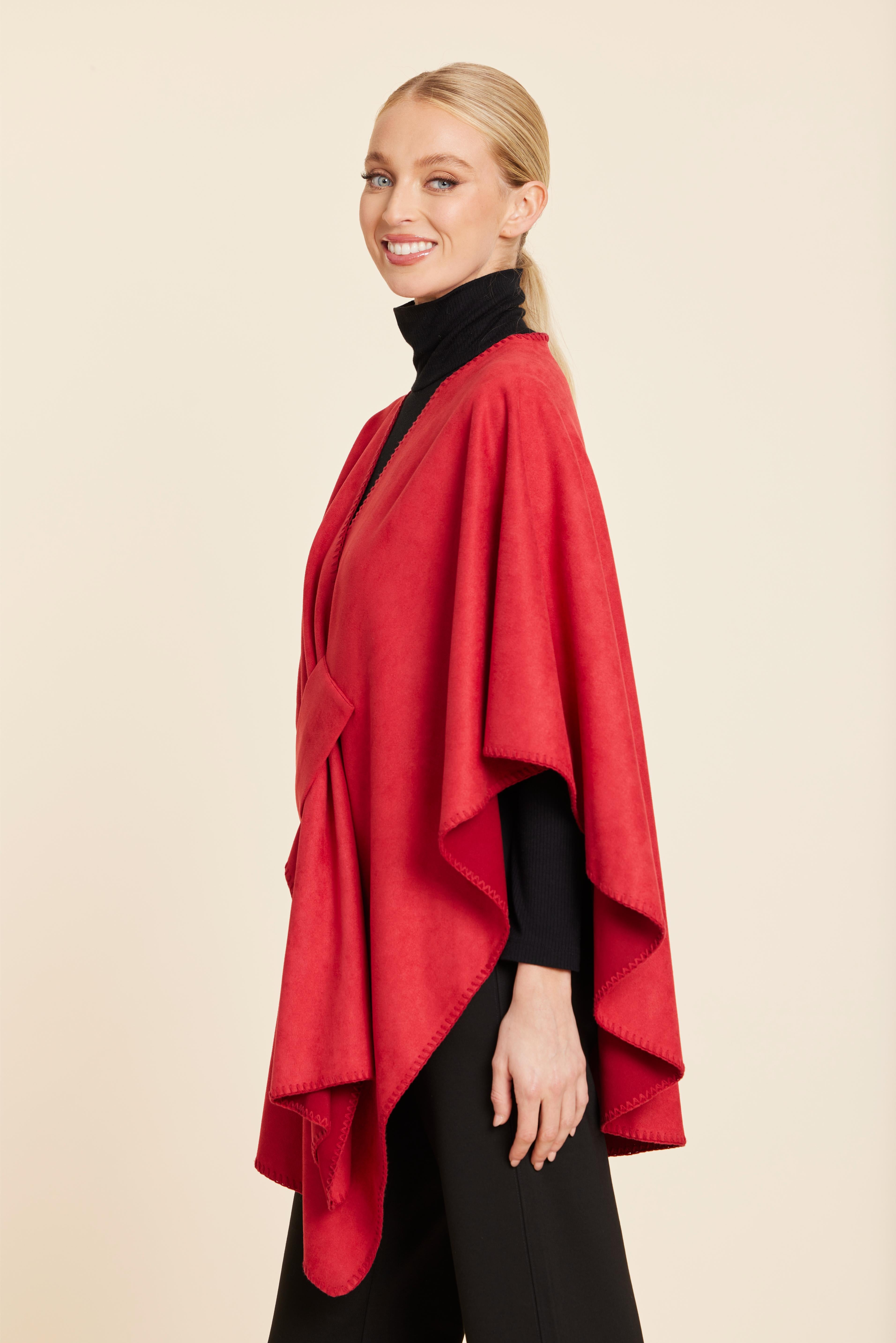 Faux Suede Whipstitch Wrap
