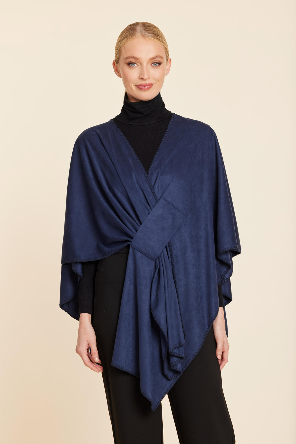 Faux Suede Whipstitch Wrap