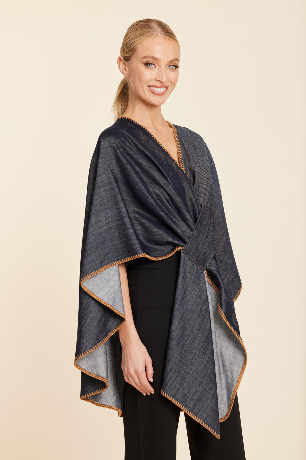 Denim Whipstitch Wrap