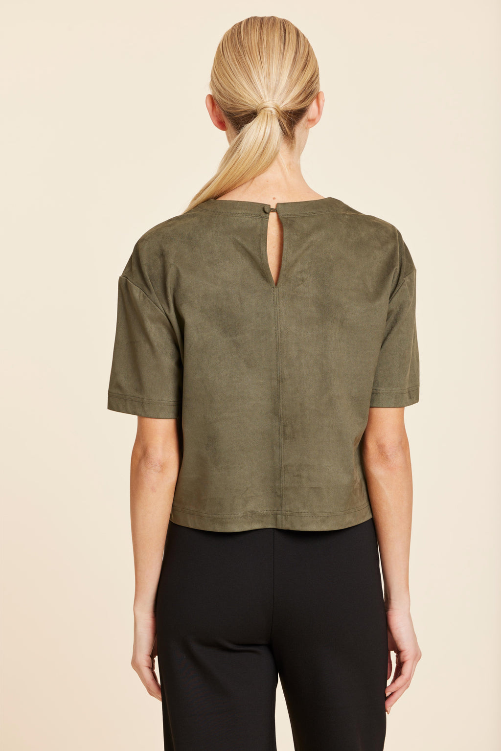 Faux Suede Cropped Tee