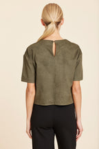 Faux Suede Cropped Tee