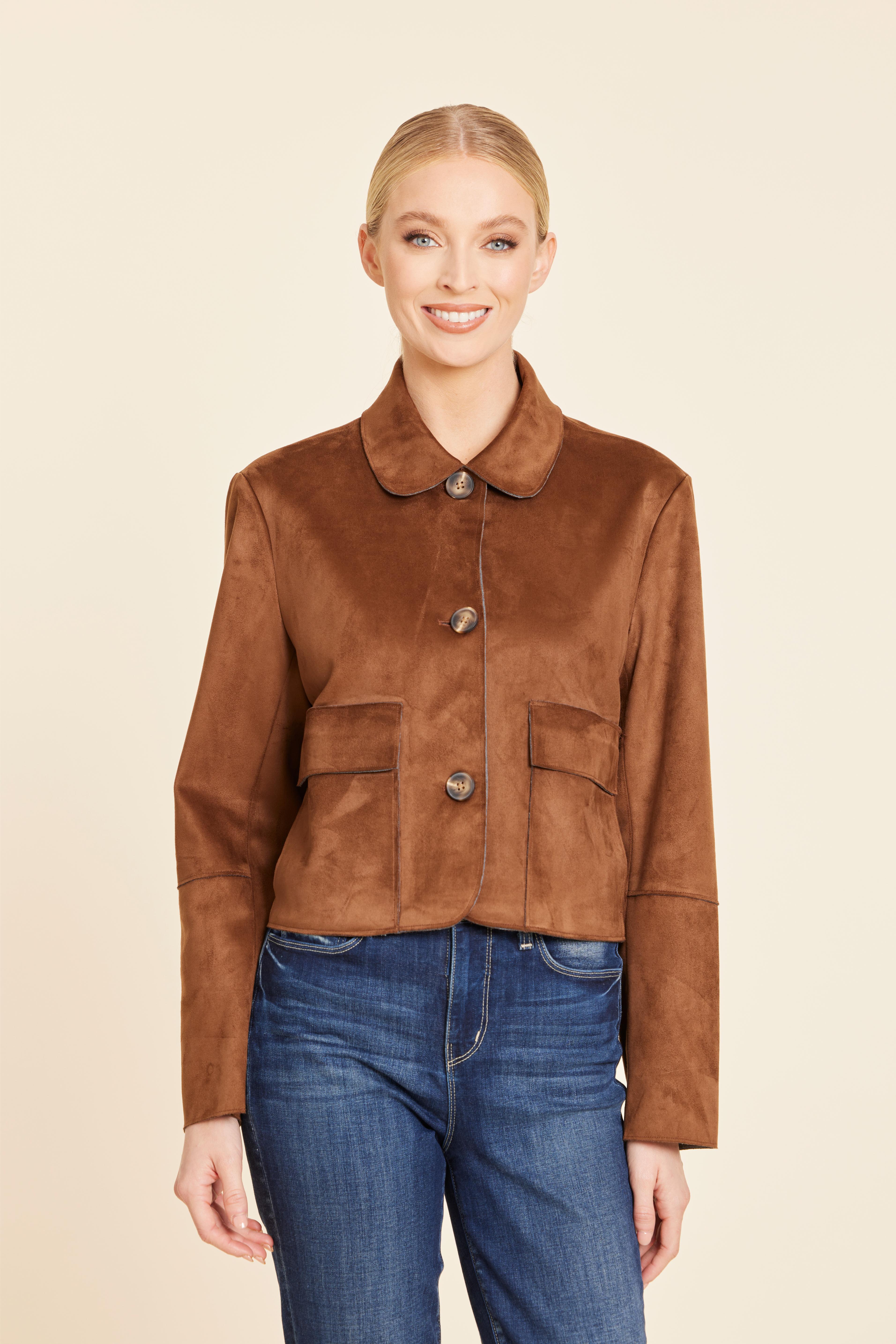 Faux Suede Two Pocket Jacket