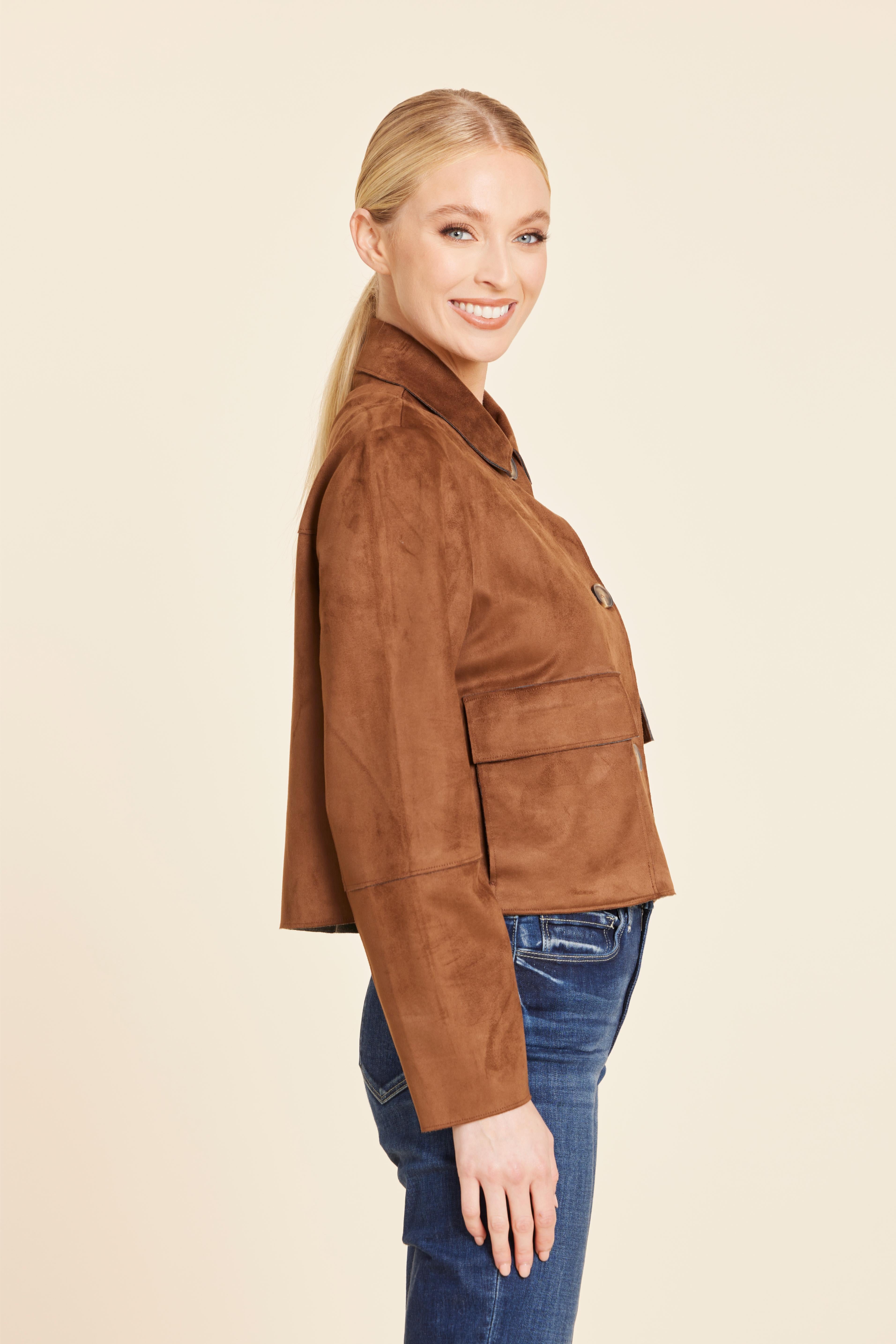 Faux Suede Two Pocket Jacket