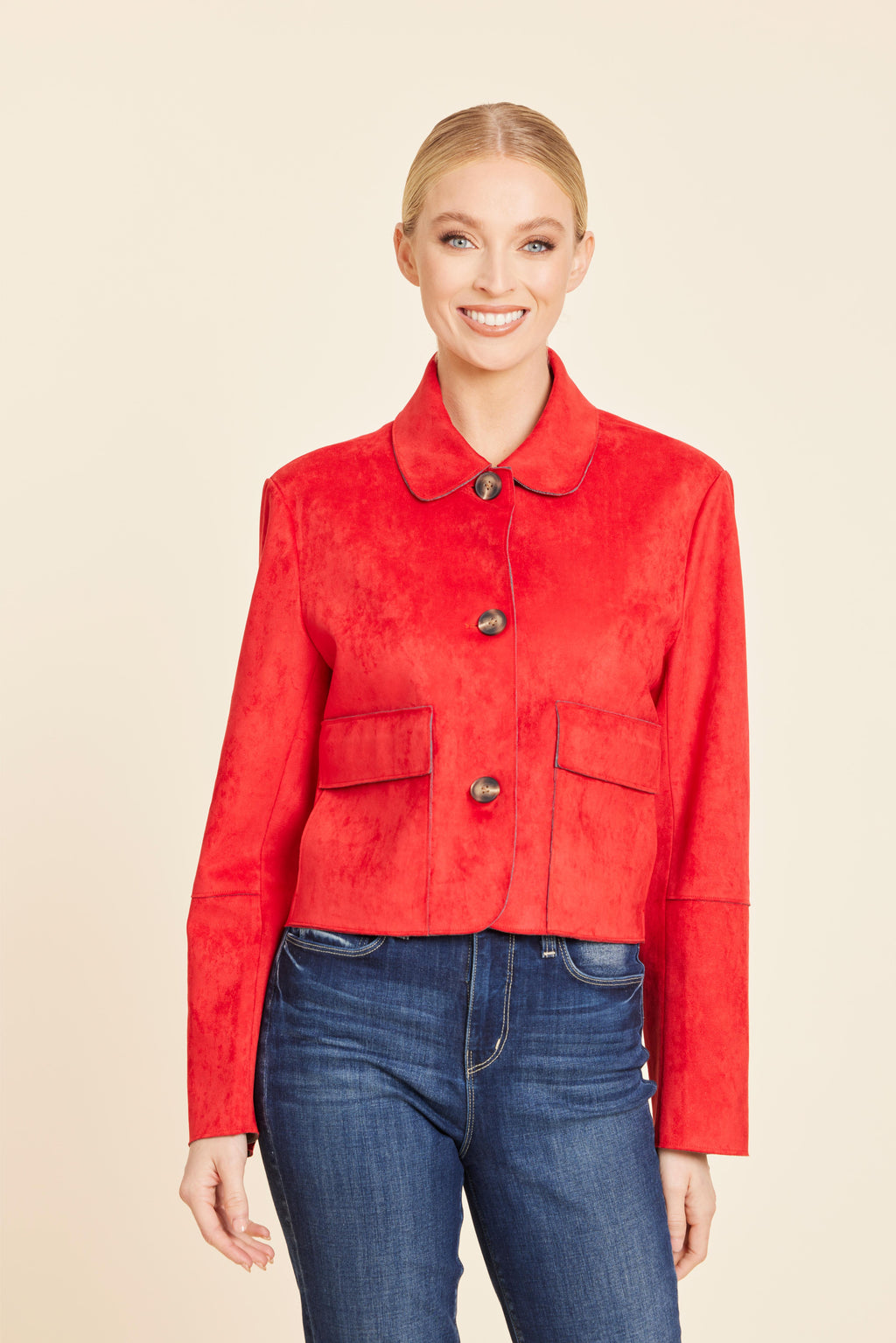 Faux Suede Two Pocket Jacket