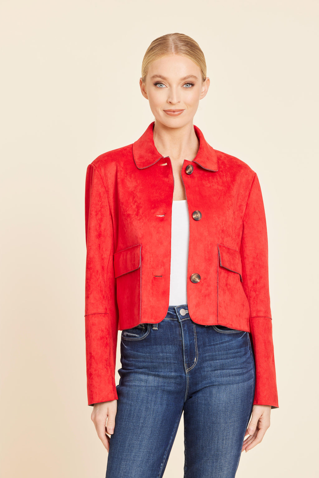 Faux Suede Two Pocket Jacket