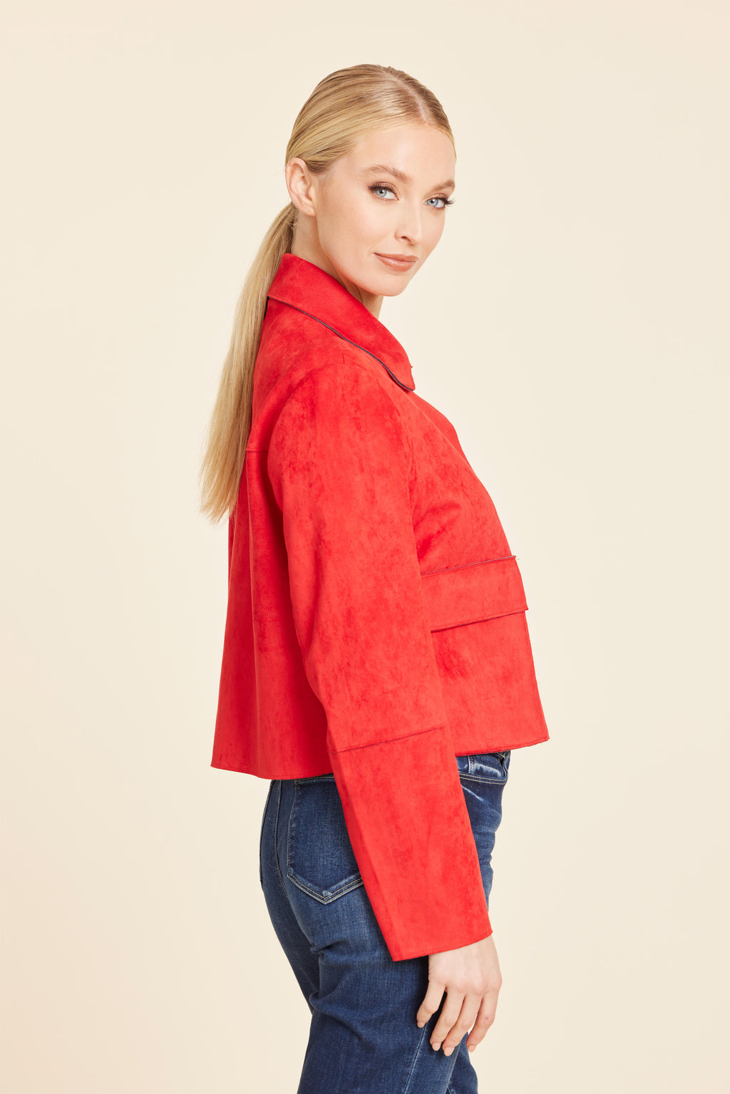 Faux Suede Two Pocket Jacket