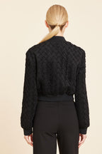 Faux Suede Braided Crop Jacket