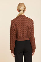 Faux Suede Braided Crop Jacket
