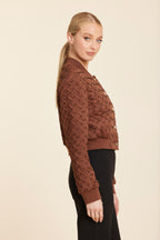 Faux Suede Braided Crop Jacket