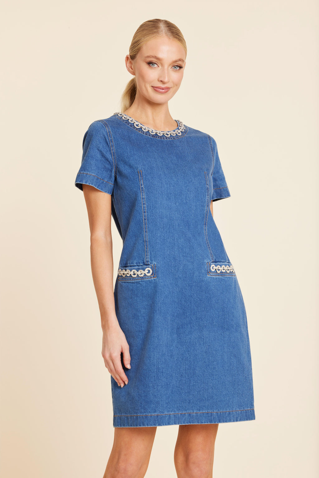 Denim Embellished Dress
