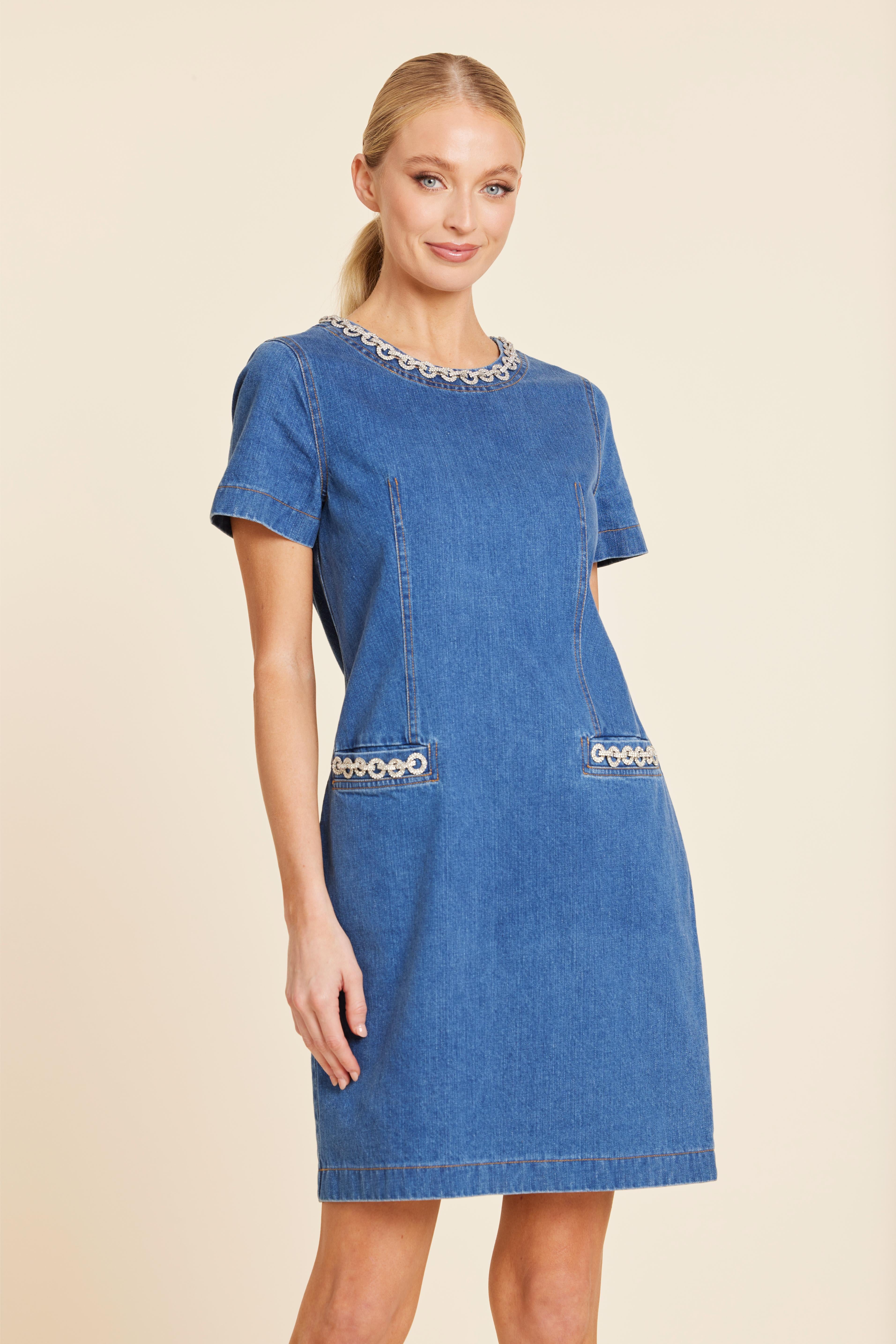 Denim Embellished Dress