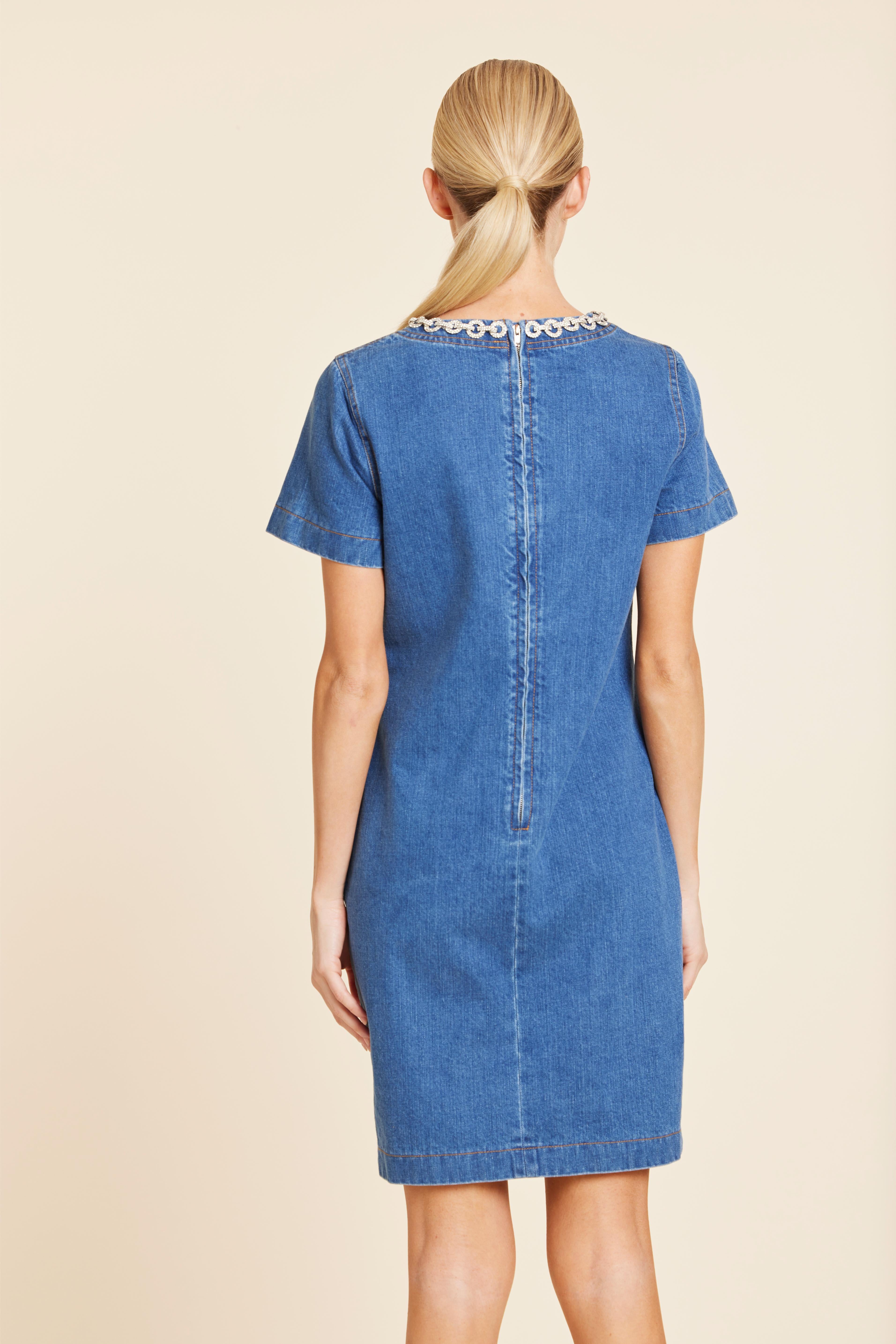 Denim Embellished Dress