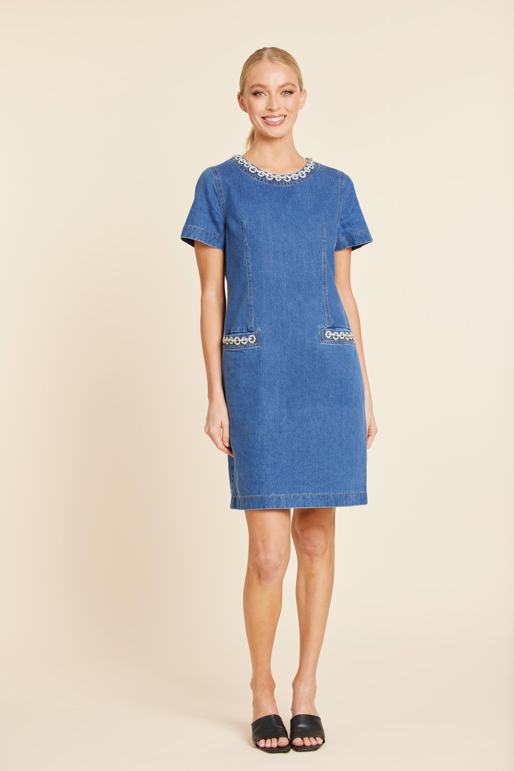 Denim Embellished Dress