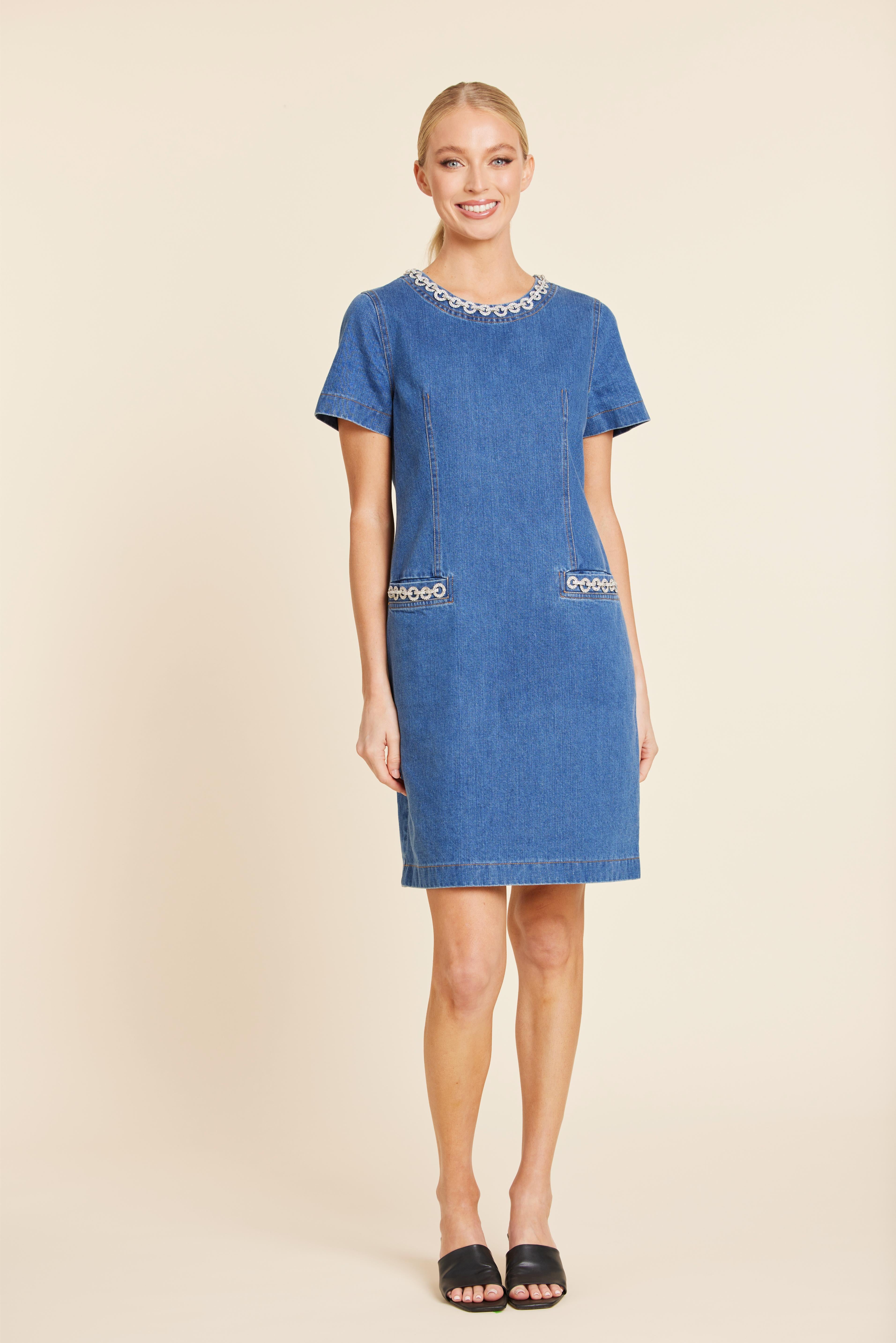 Denim Embellished Dress