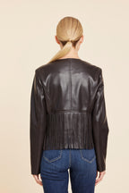 Faux Leather Fringe Jacket
