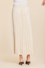 Faux Suede Long Pleated Skirt