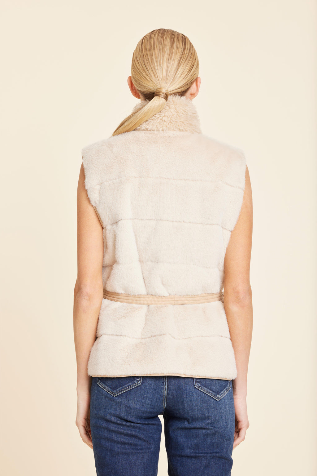 Faux Fur Shearling Trim Vest